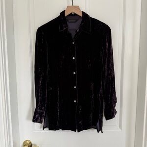 Vintage Y2K Express Velvet Button-Up Shirt